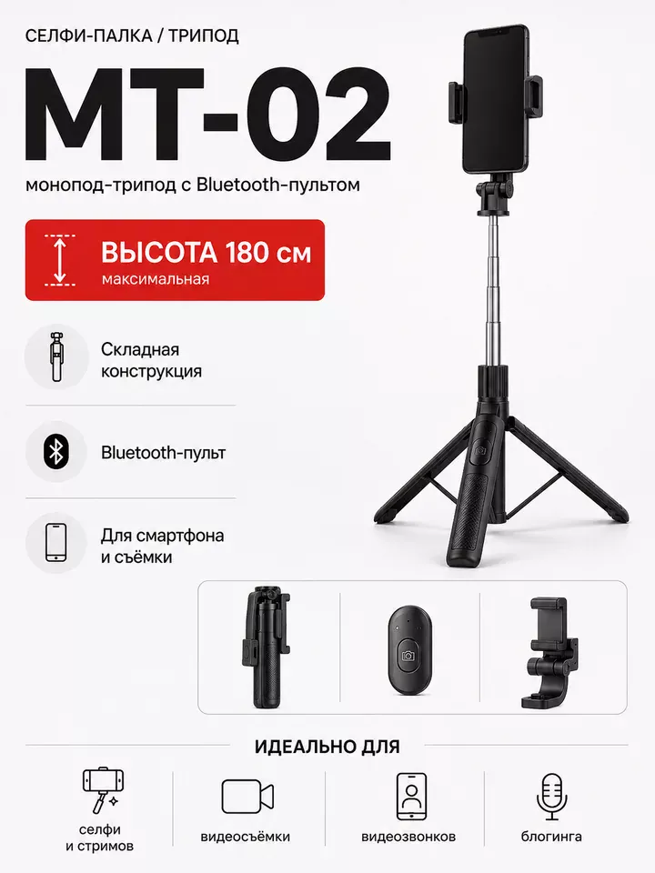 Монопод-трипод ISA MT-02 180 см с Bluetooth-пультом