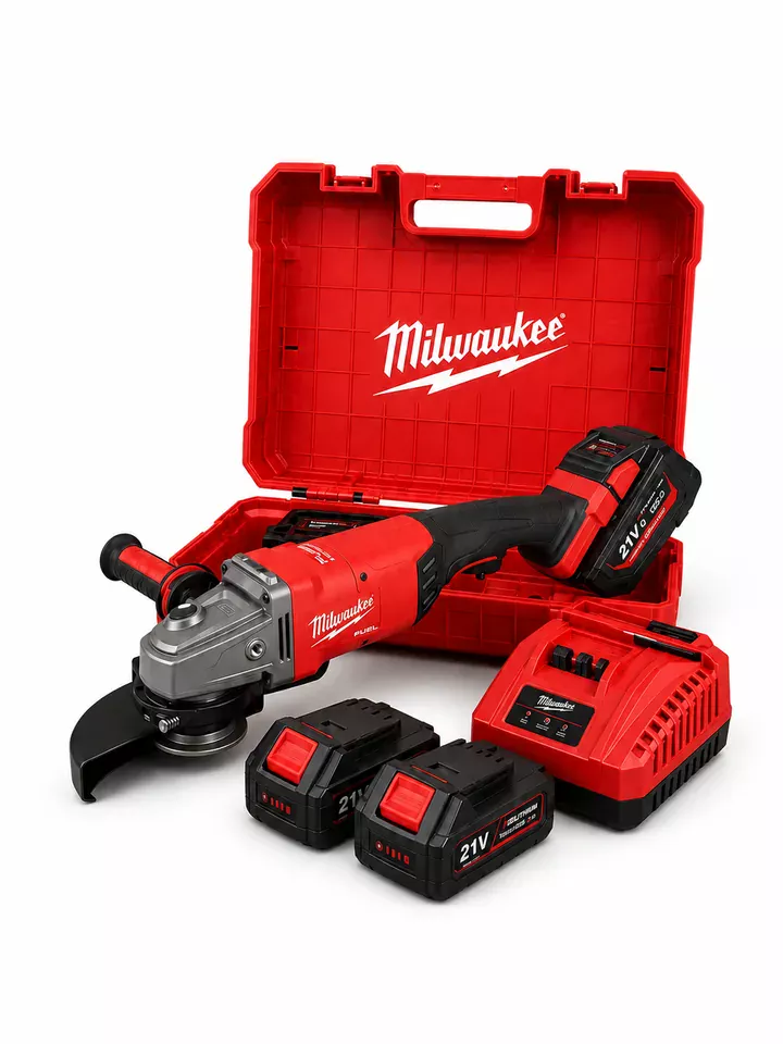 Аккумуляторная УШМ Milwaukee 125 мм — 8500 об/мин, 21 В, 2 АКБ