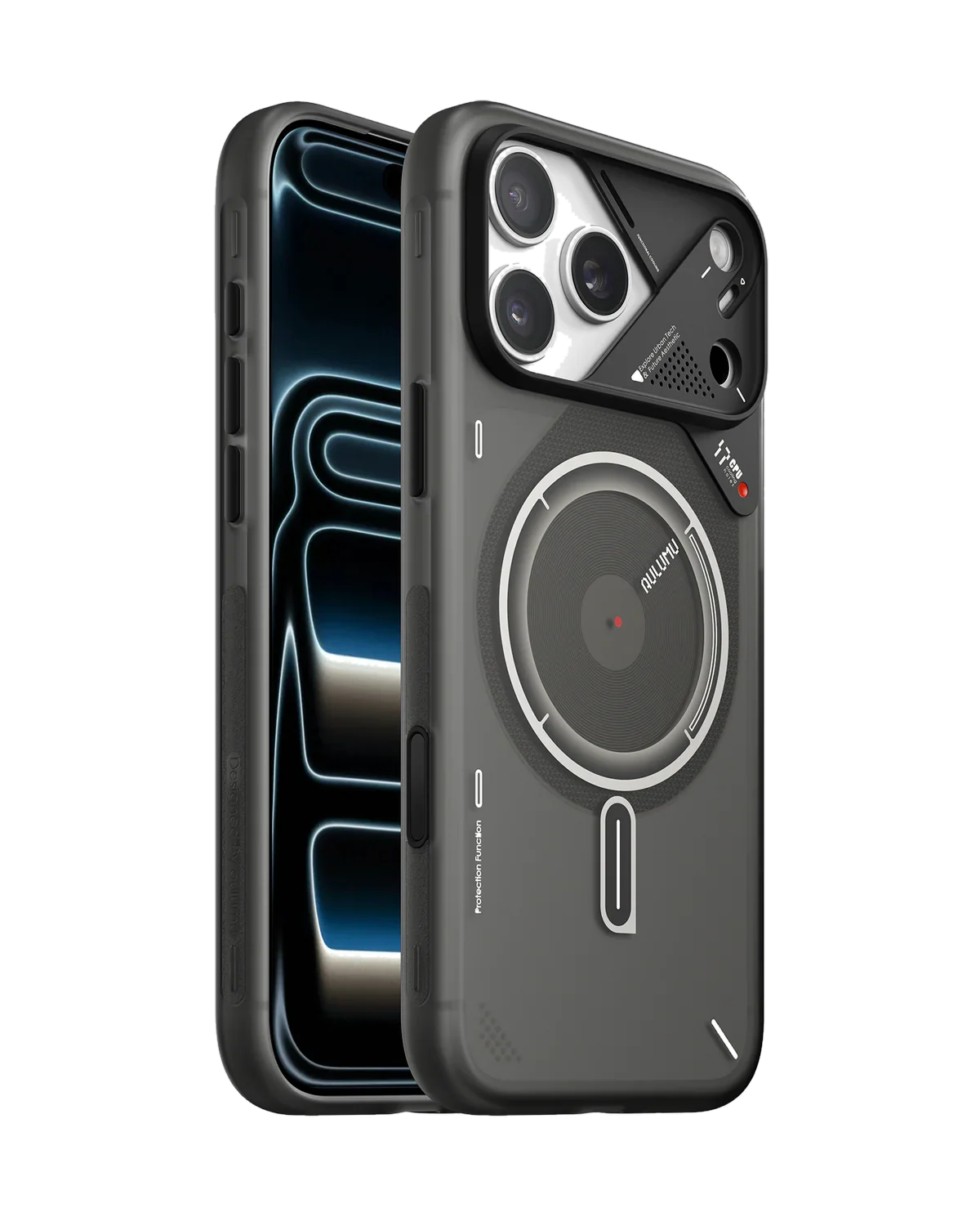 Чехол AULUMU A17 Frosted для iPhone 17 Pro Max — серый полупрозрачный — фото 3