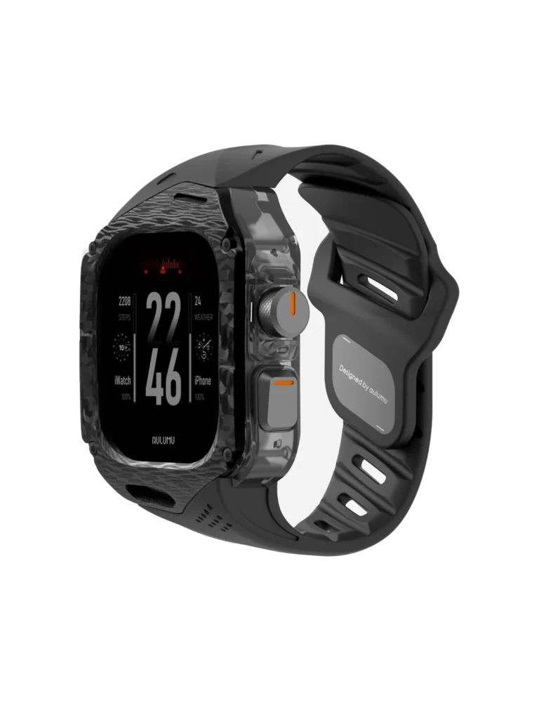 Чехол с ремешком AULUMU A01 Carbon для Apple Watch Ultra 49 мм — чёрный