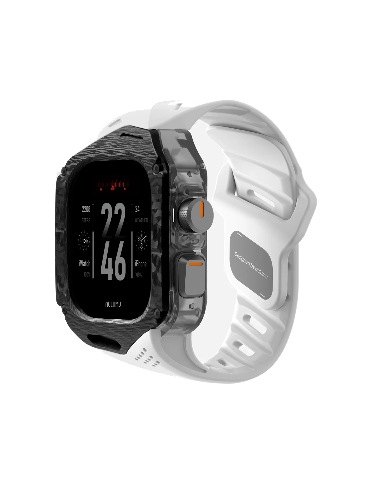Чехол с ремешком AULUMU A01 Carbon для Apple Watch Ultra 49 мм — белый — главное изображение