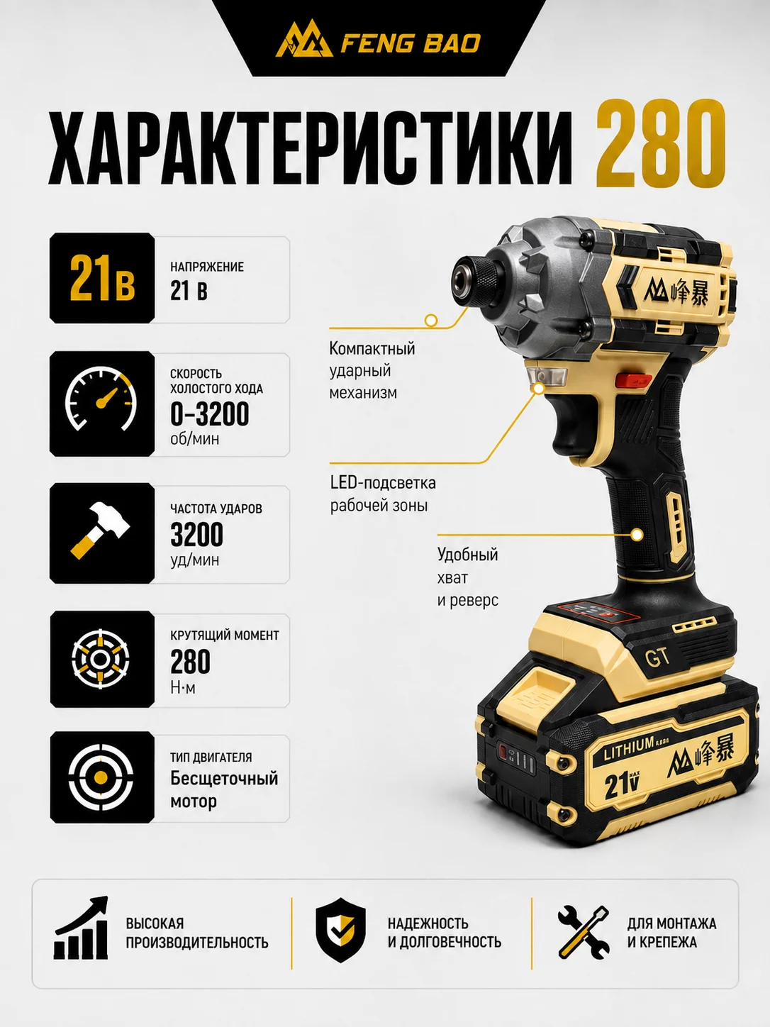 Характеристики винтовёрта FENG BAO 280