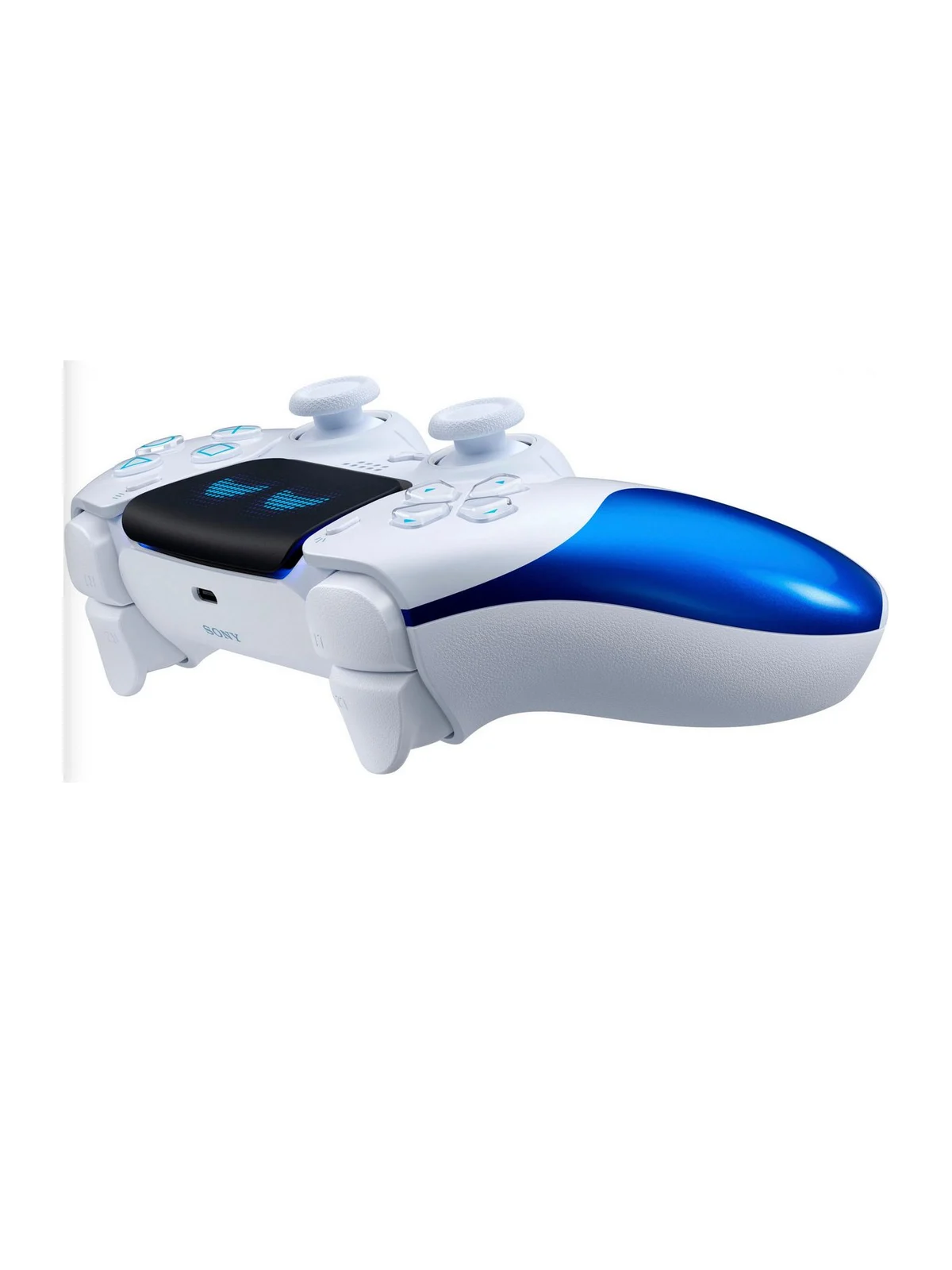 Sony DualSense Astro Bot — боковой ракурс синей рукояти