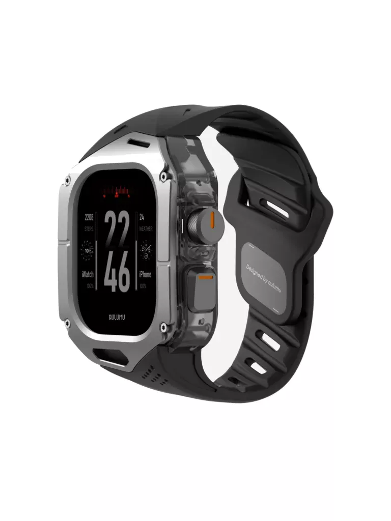 Чехол с ремешком AULUMU A01 Titanium для Apple Watch Ultra 49 мм — чёрный