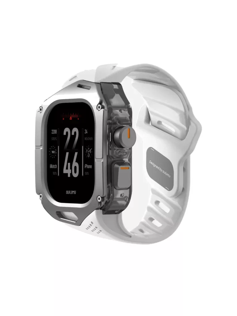 Чехол с ремешком AULUMU A01 Titanium для Apple Watch Ultra 49 мм — белый