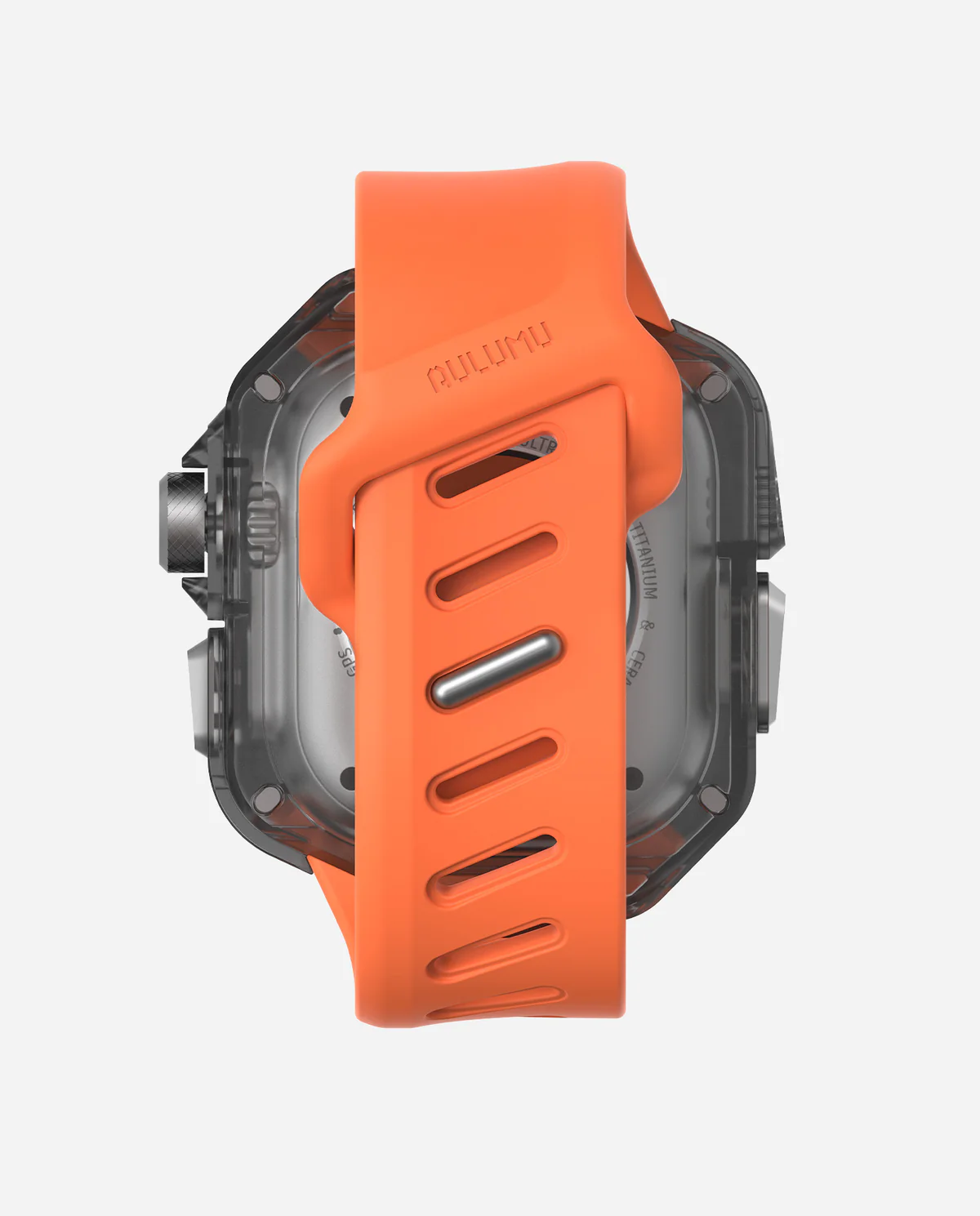 Чехол с ремешком AULUMU A01 Carbon для Apple Watch Ultra 49 мм — оранжевый — фото 8