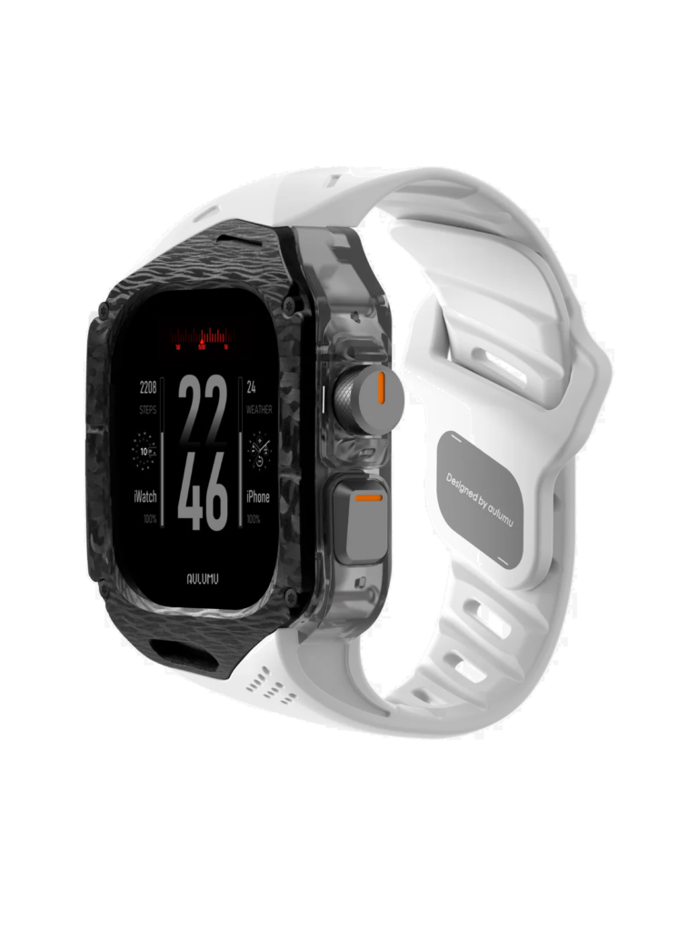Чехол с ремешком AULUMU A01 Carbon для Apple Watch Ultra 49 мм — белый — фото 2