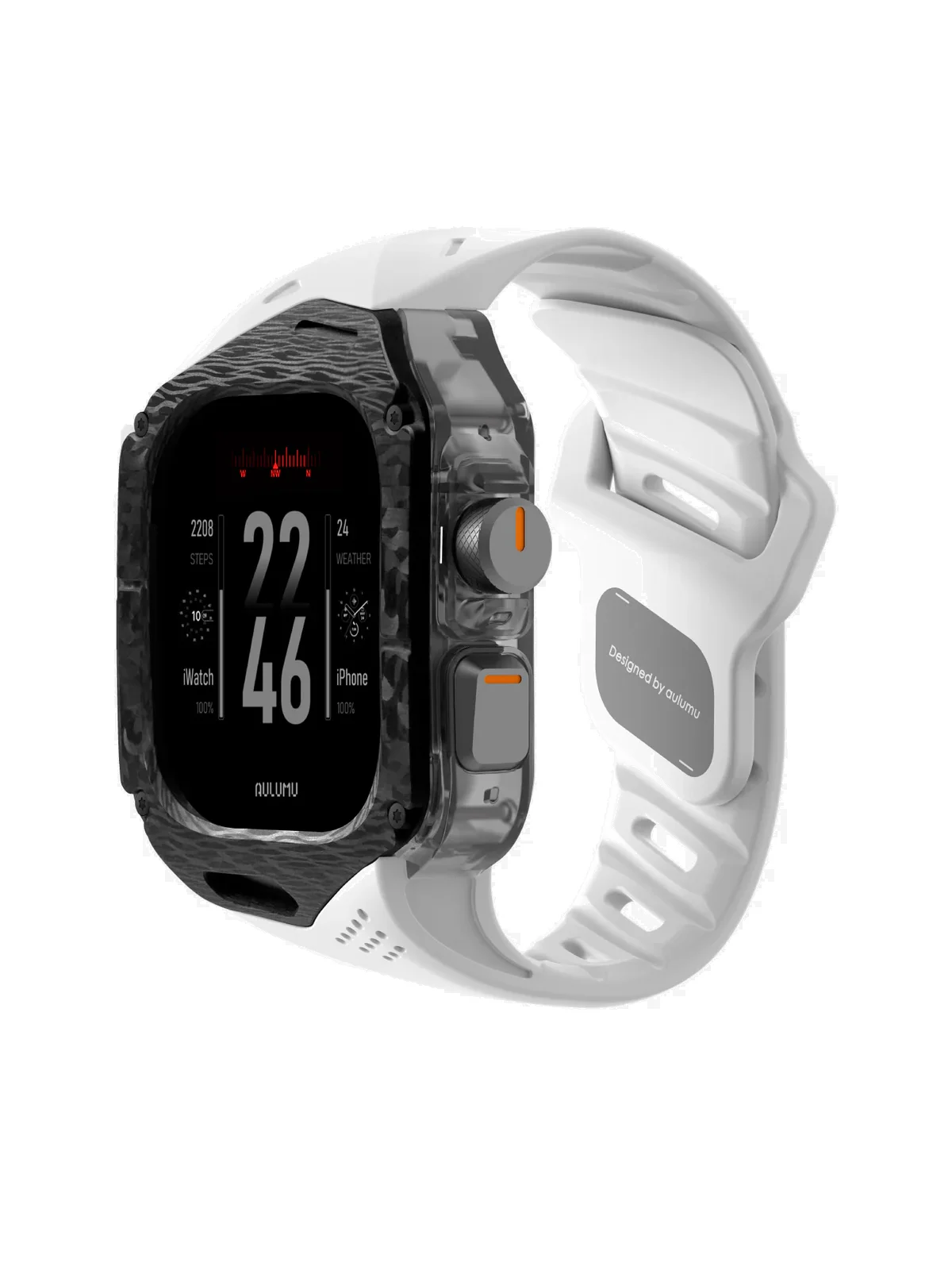 Чехол с ремешком AULUMU A01 Carbon для Apple Watch Ultra 49 мм — белый — фото 2