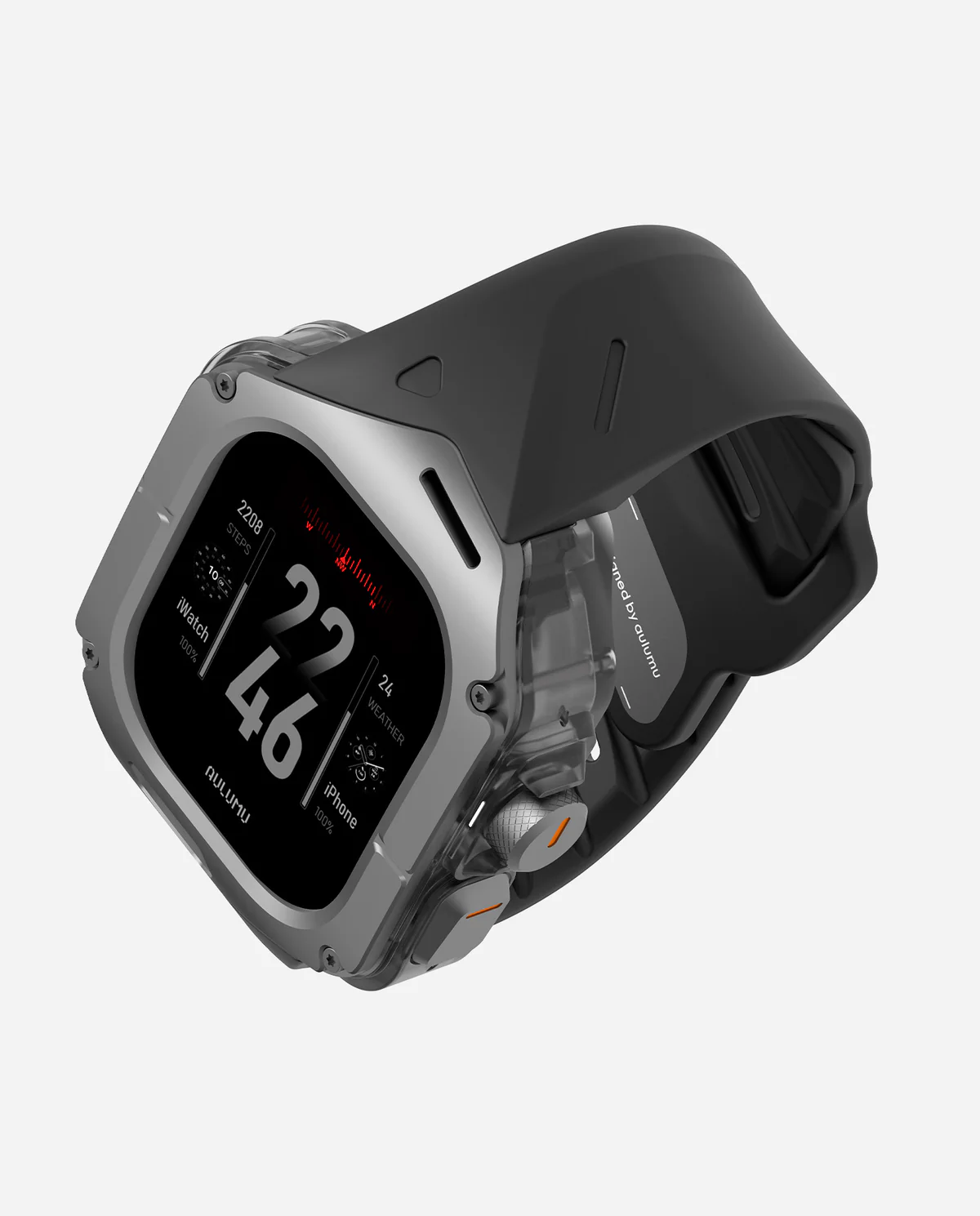 Чехол с ремешком AULUMU A01 Titanium для Apple Watch Ultra 49 мм — чёрный — фото 5