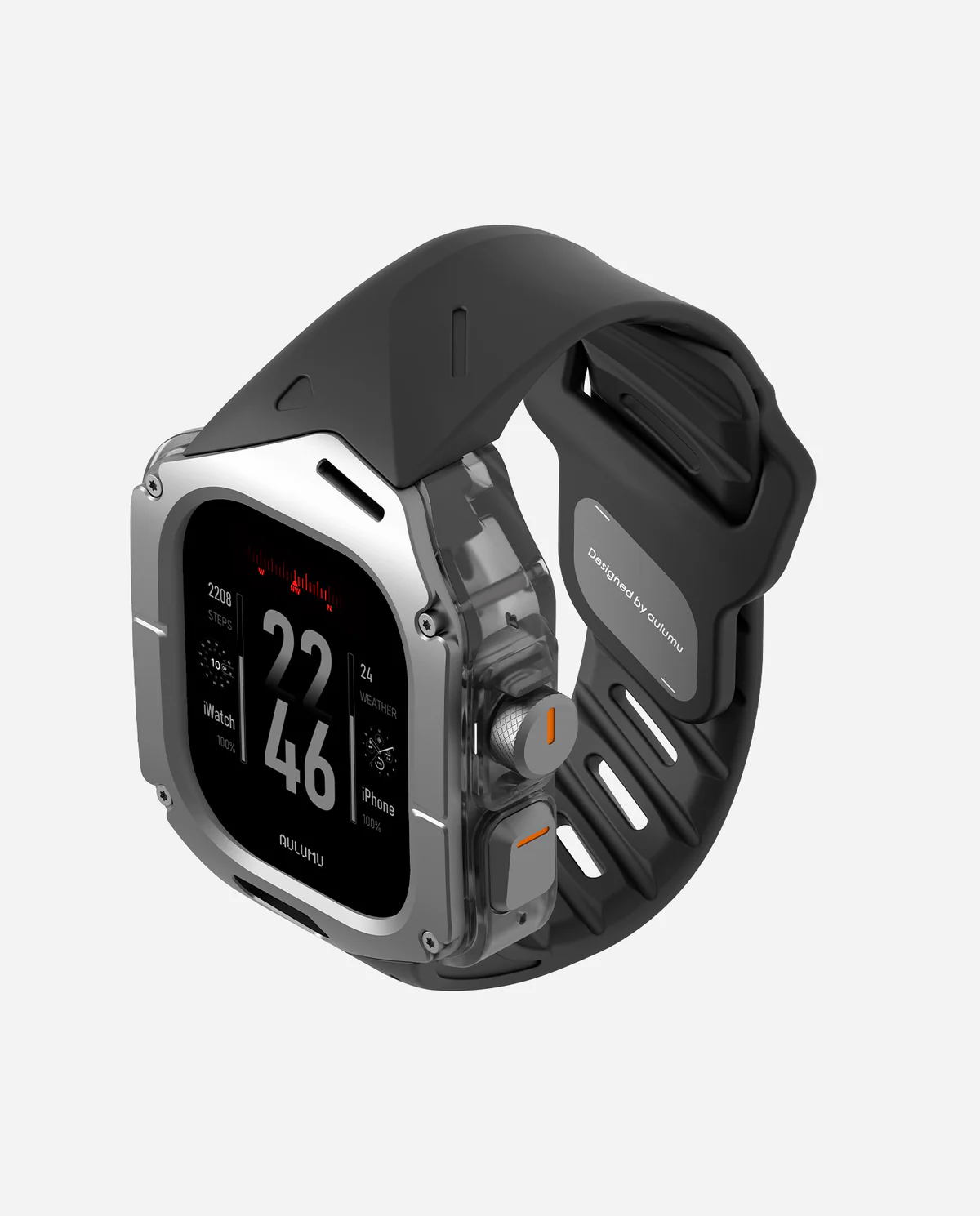 Чехол с ремешком AULUMU A01 Titanium для Apple Watch Ultra 49 мм — чёрный — фото 7