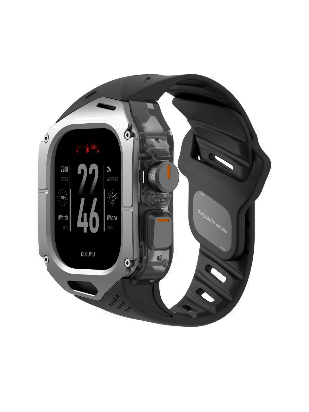 Чехол с ремешком AULUMU A01 Titanium для Apple Watch Ultra 49 мм — чёрный — фото 2