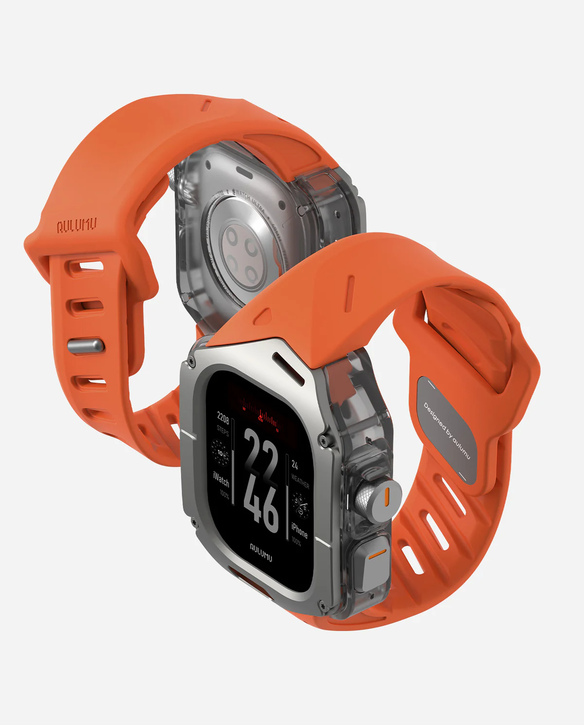 Чехол с ремешком AULUMU A01 Titanium для Apple Watch Ultra 49 мм — оранжевый — фото 4