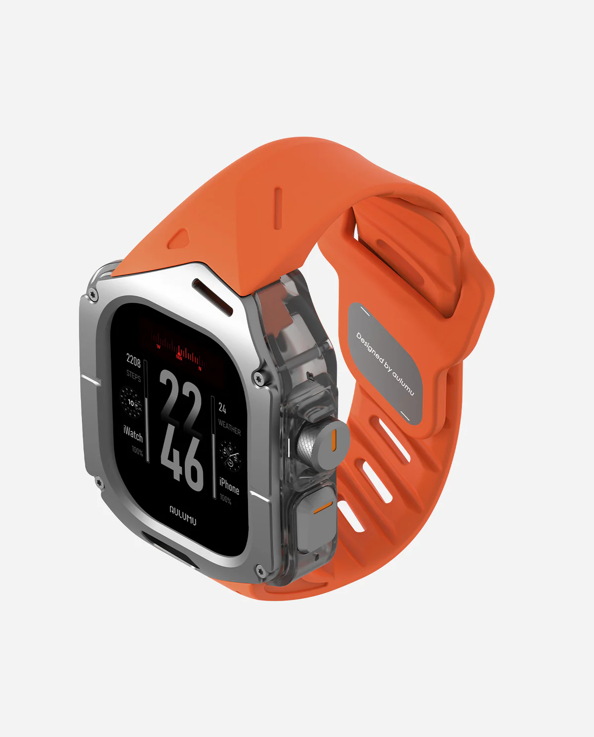 Чехол с ремешком AULUMU A01 Titanium для Apple Watch Ultra 49 мм — оранжевый — фото 5