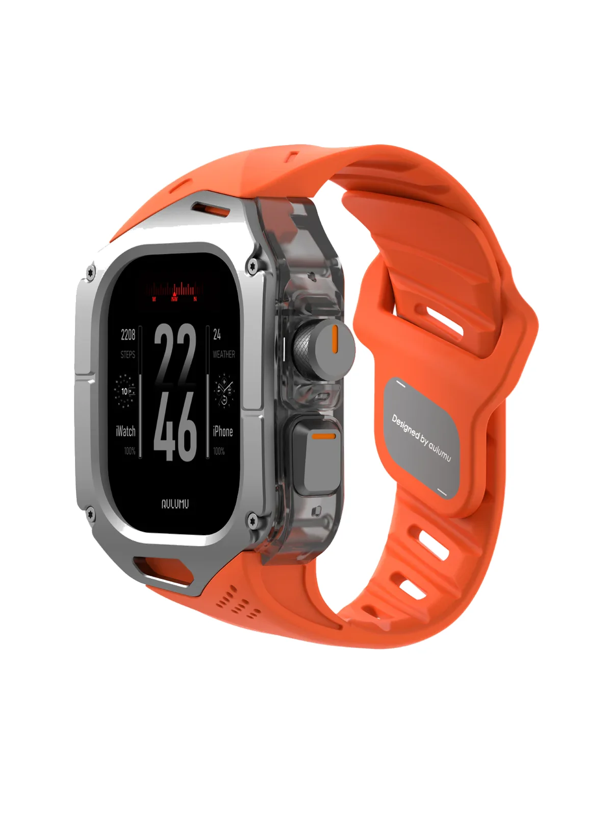 Чехол с ремешком AULUMU A01 Titanium для Apple Watch Ultra 49 мм — оранжевый — фото 2