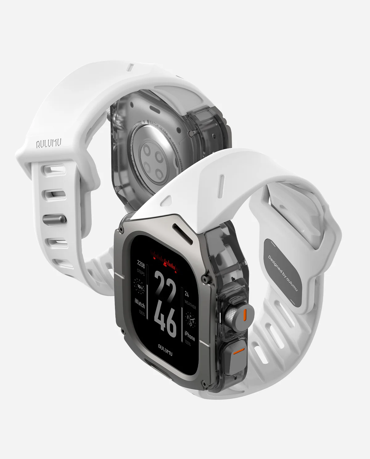 Чехол с ремешком AULUMU A01 Titanium для Apple Watch Ultra 49 мм — белый — фото 5