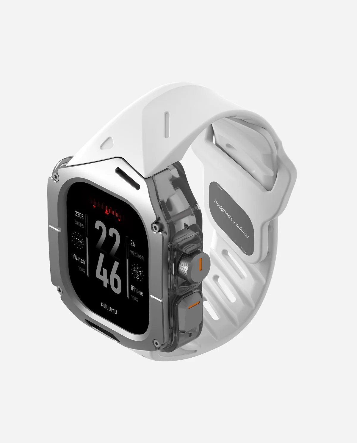 Чехол с ремешком AULUMU A01 Titanium для Apple Watch Ultra 49 мм — белый — фото 6